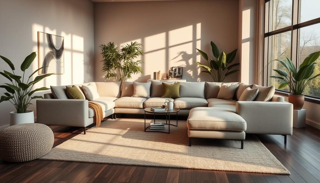 large modular sectional with ottoman