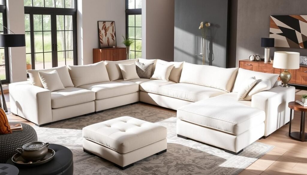 large modular sectional with ottoman