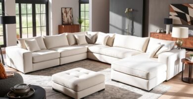 large modular sectional with ottoman