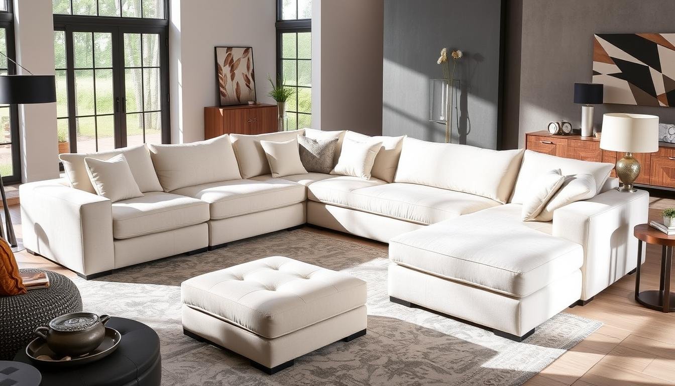 Elevate Your Living Space: Large Modular Sectional with Ottoman