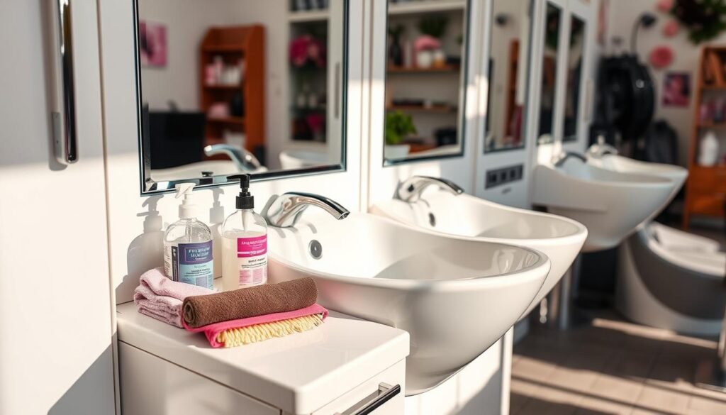 shampoo bowl cabinet maintenance