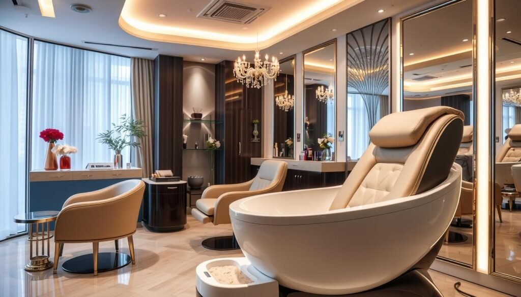 shampoo bowl with massage chair