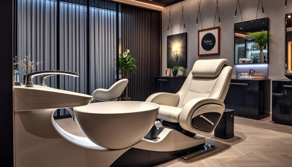 shampoo bowl with massage chair