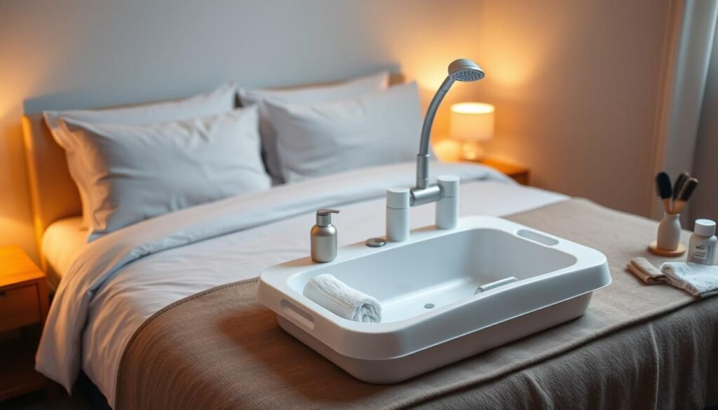 washing hair in bed equipment